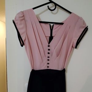 Stop Staring Pink and Black Pin Up Dress Dress